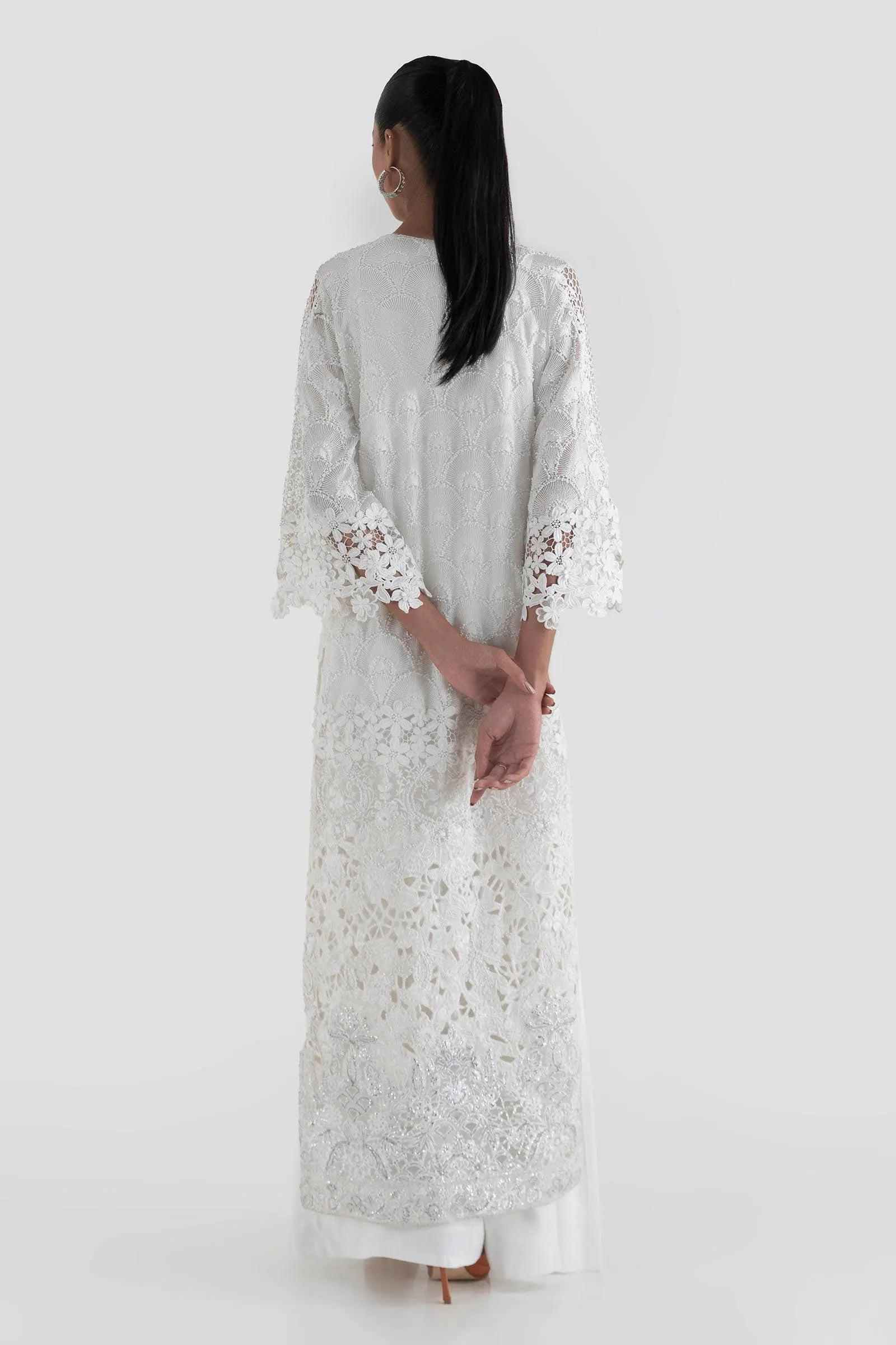 Crystal White Embroidered Net Design Luxury Pakistani Party Dress