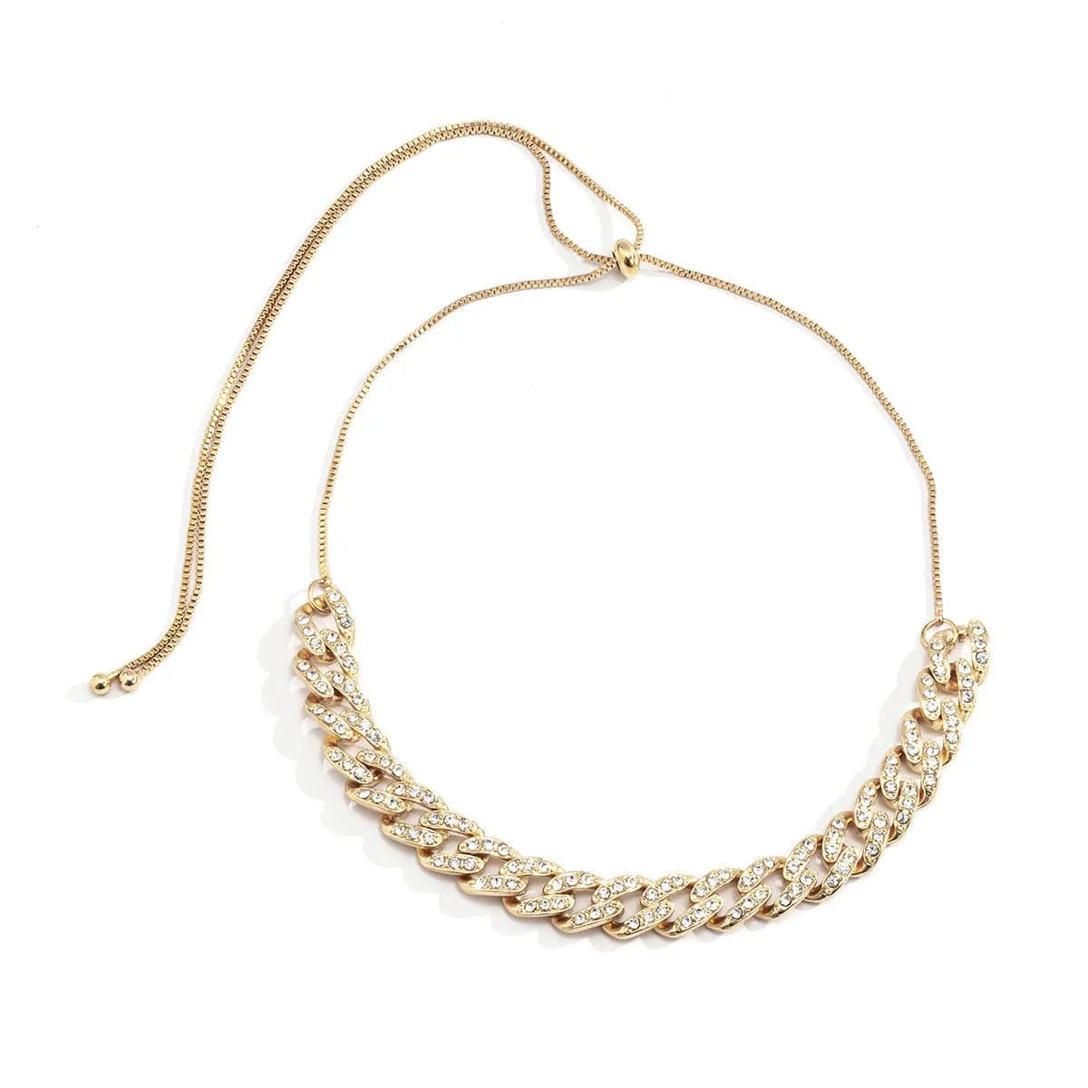 Cubic Zirconia & 18K Gold-Plated Figaro Statement Necklace