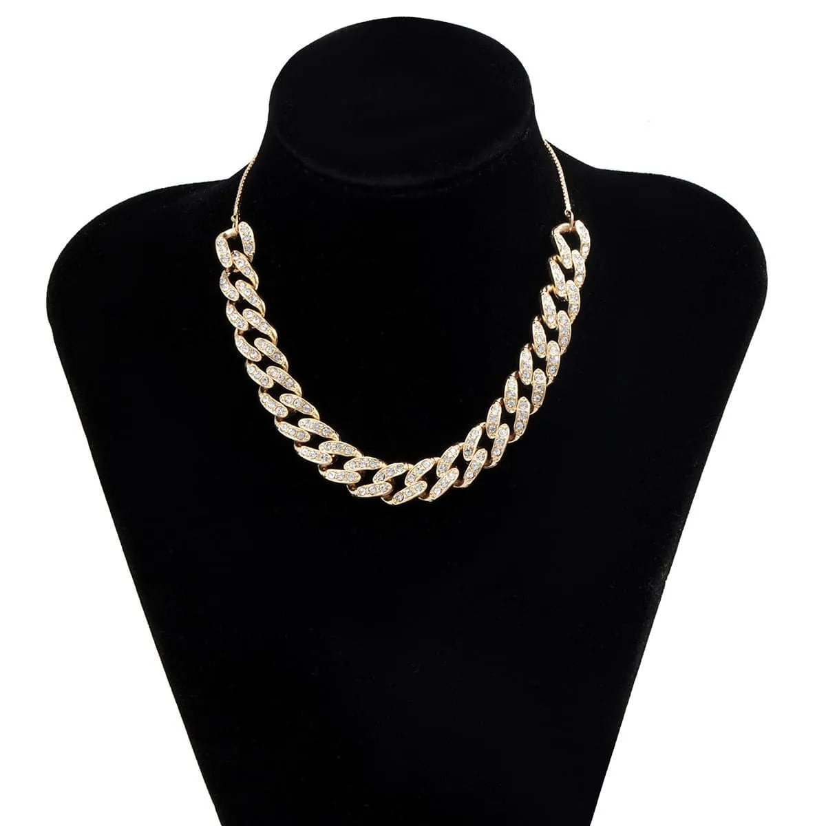 Cubic Zirconia & 18K Gold-Plated Figaro Statement Necklace