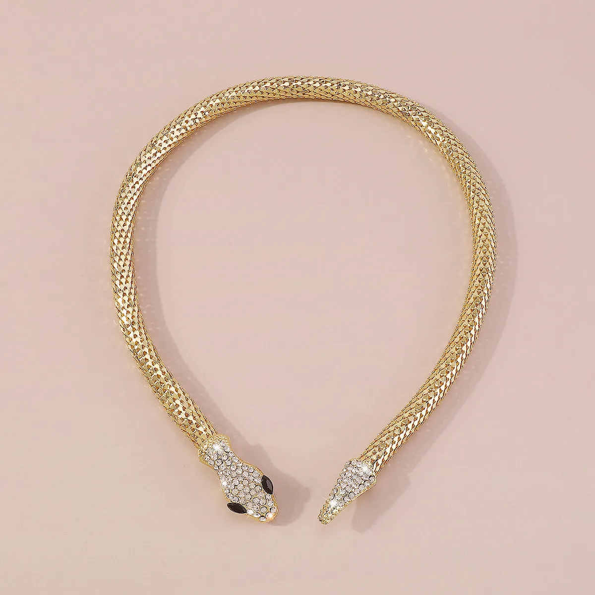 Cubic Zirconia & 18K Gold-Plated Snake Lariat Necklace