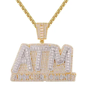 Custom 3D ATM Addicted to Money Rich Simulated Diamond With Chain