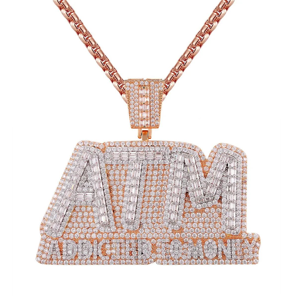 Custom 3D ATM Addicted to Money Rich Simulated Diamond With Chain