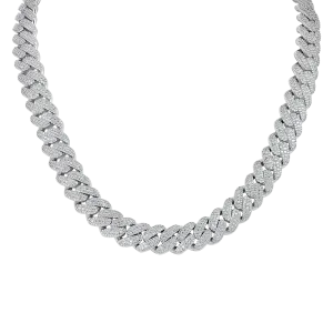 Custom Halo Round Cut Cuban Link Name Neclace Chain