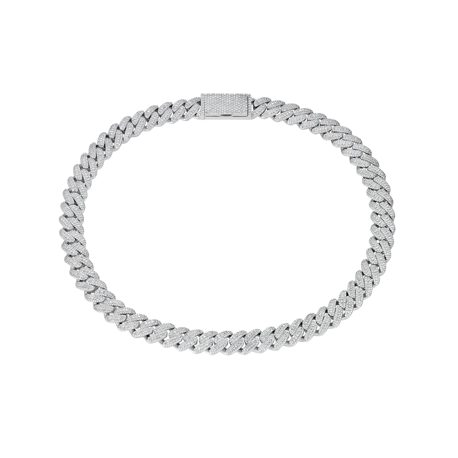 Custom Halo Round Cut Cuban Link Name Neclace Chain