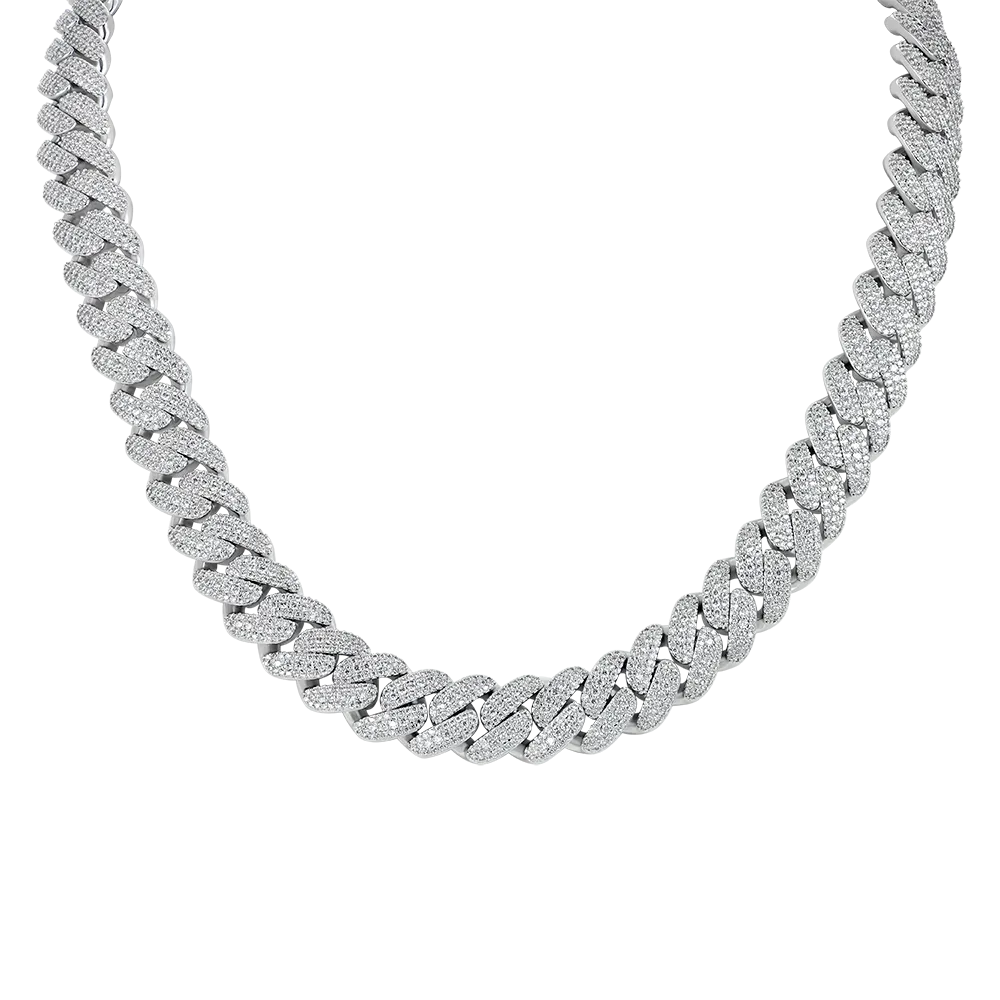 Custom Halo Round Cut Cuban Link Name Neclace Chain