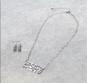 D'Anvers Fashion Paperclip Triple Cross Bar Necklace Or Earrings