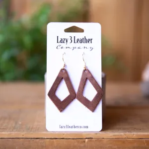 Diamond Drop Leather Earrings