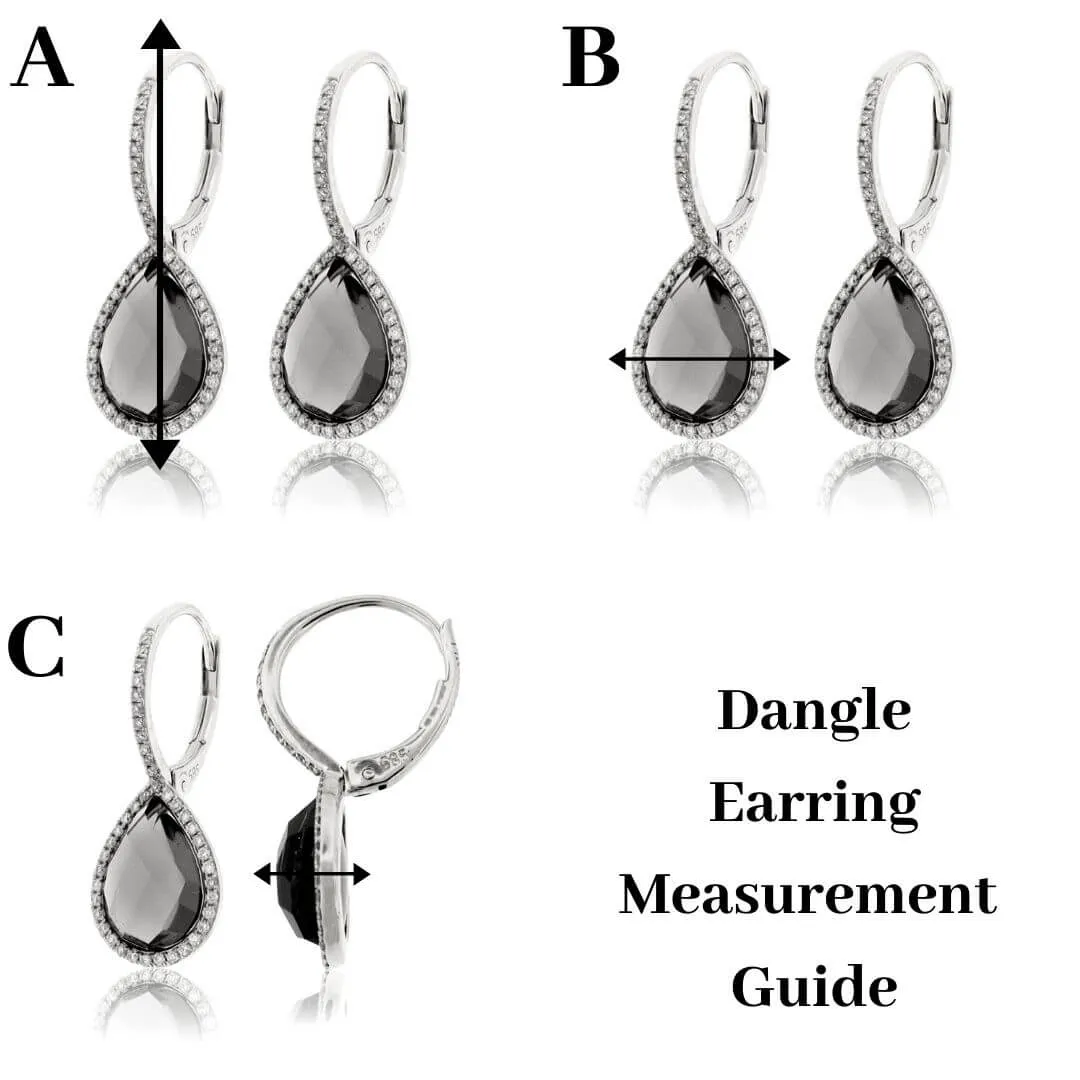 Diamond Huggie  & Sapphire Double Halo Dangle Earrings