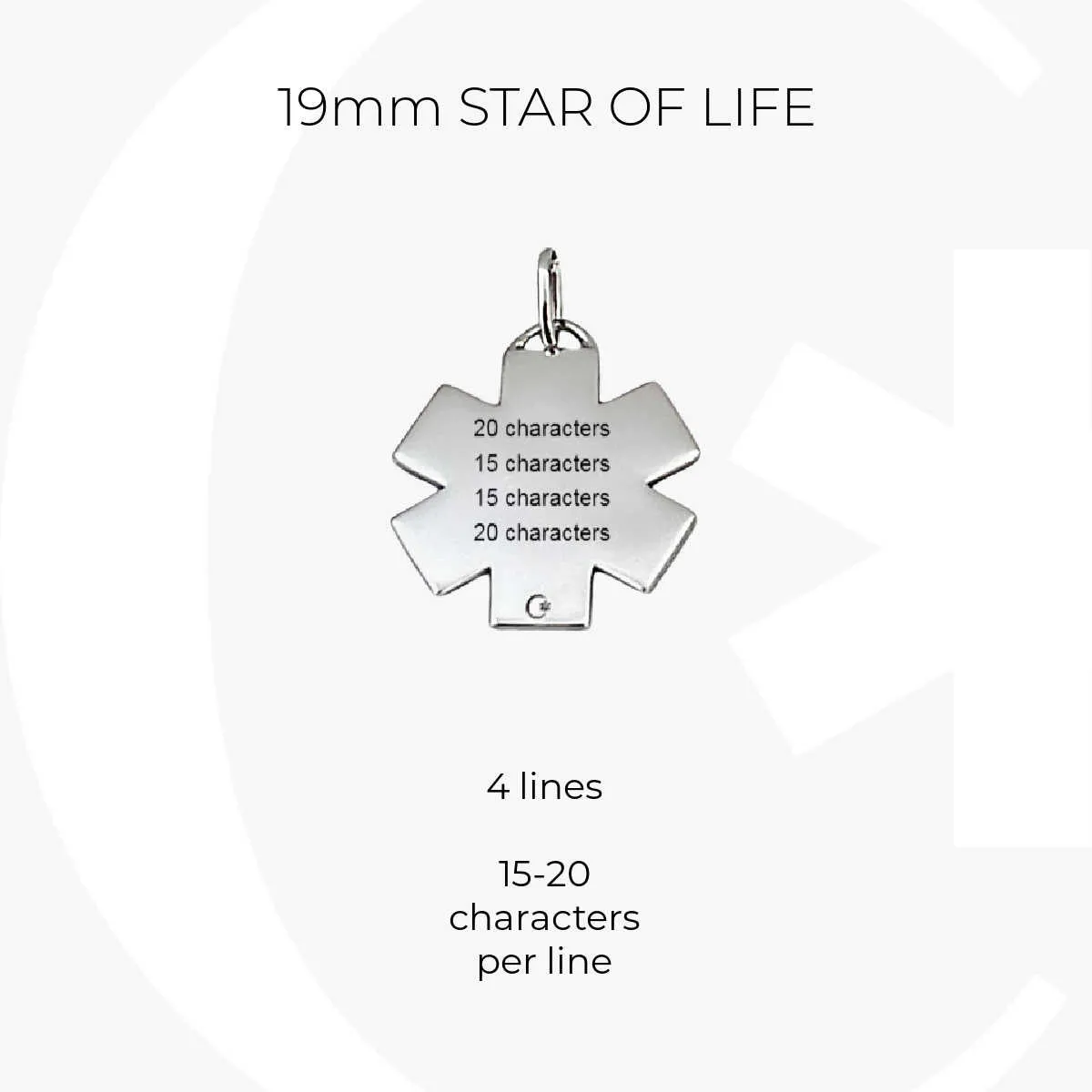 Diamond Medical ID Charm in White Gold with Ruby