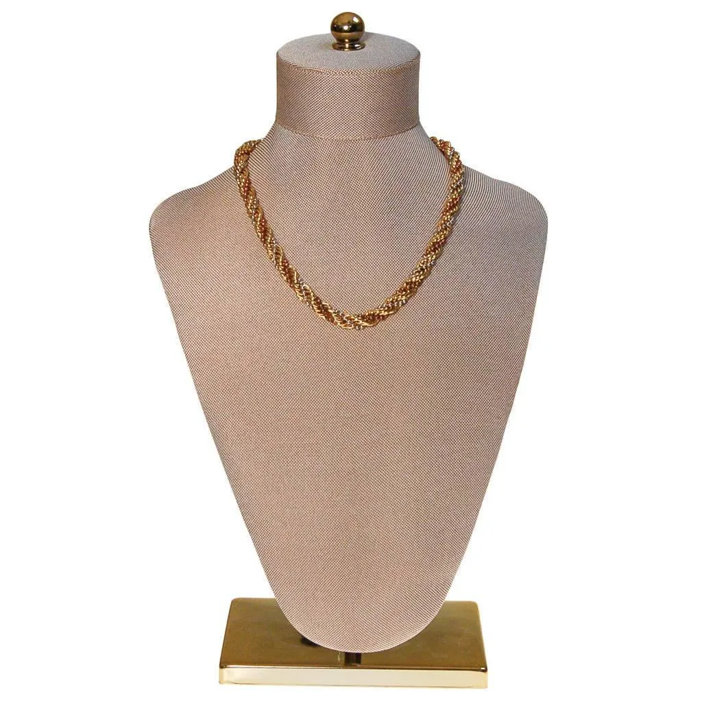 Diane von Furstenberg Gold Silver and Copper Thick Rope Chain Necklace