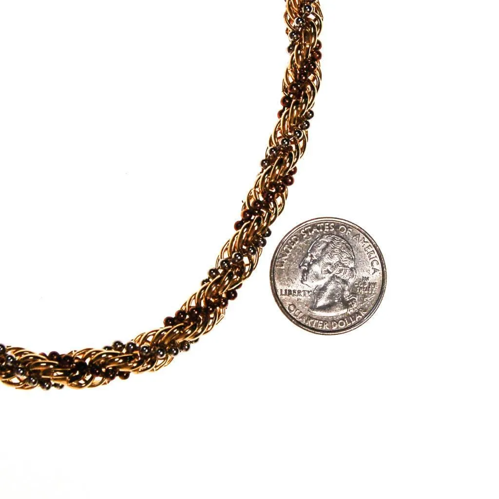 Diane von Furstenberg Gold Silver and Copper Thick Rope Chain Necklace