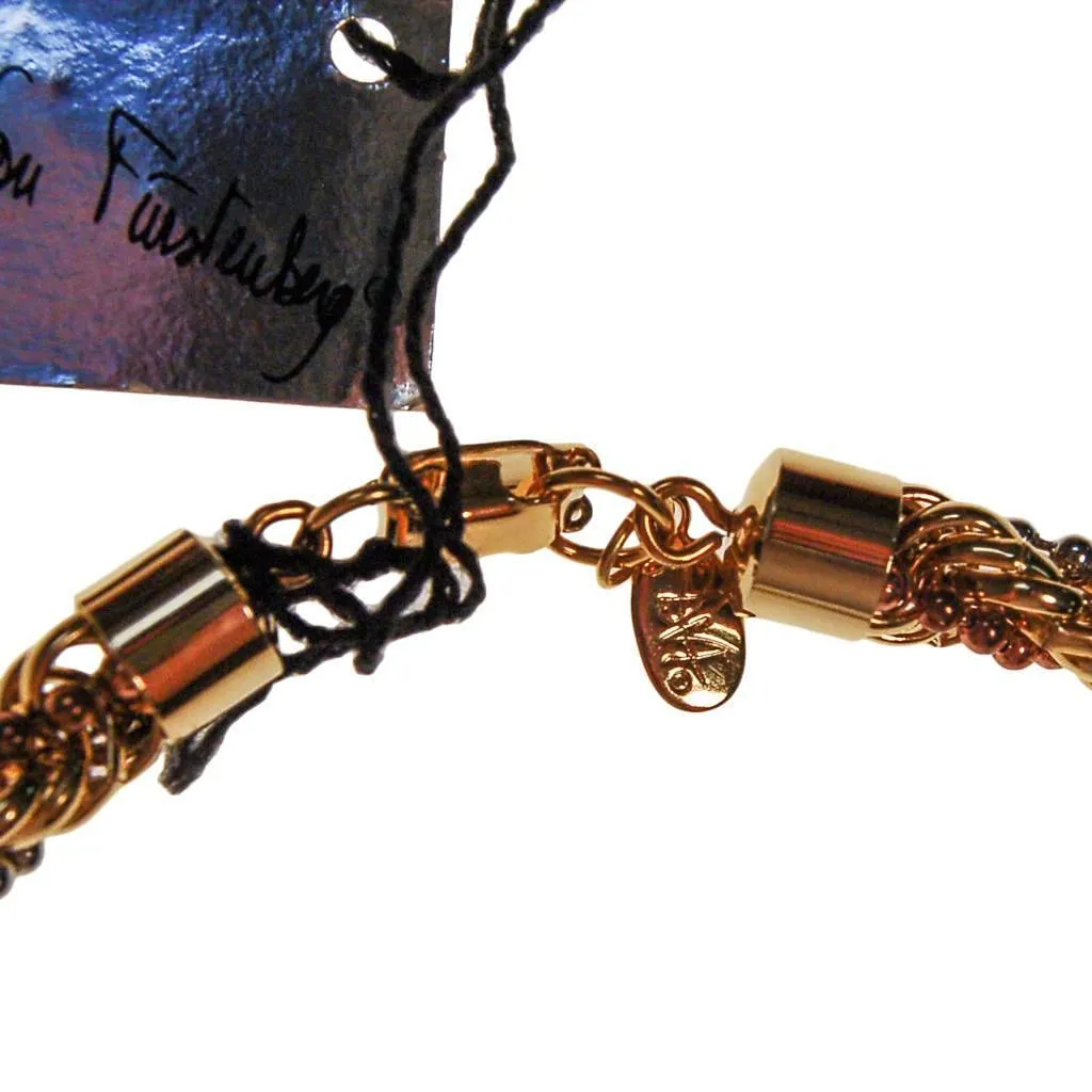 Diane von Furstenberg Gold Silver and Copper Thick Rope Chain Necklace