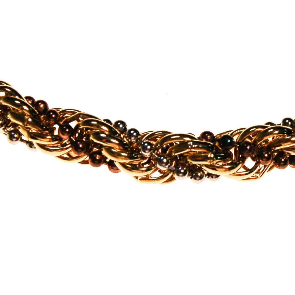Diane von Furstenberg Gold Silver and Copper Thick Rope Chain Necklace