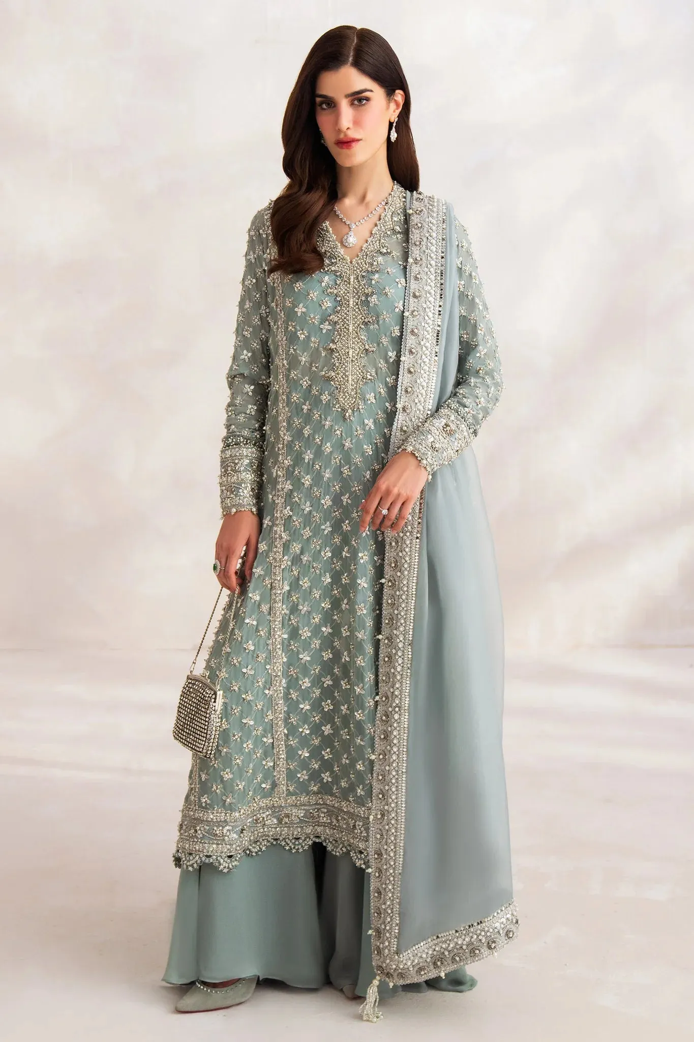 Elan Luxury Pure Chiffon Hand Made Unstitched Collection CÉLESTINE