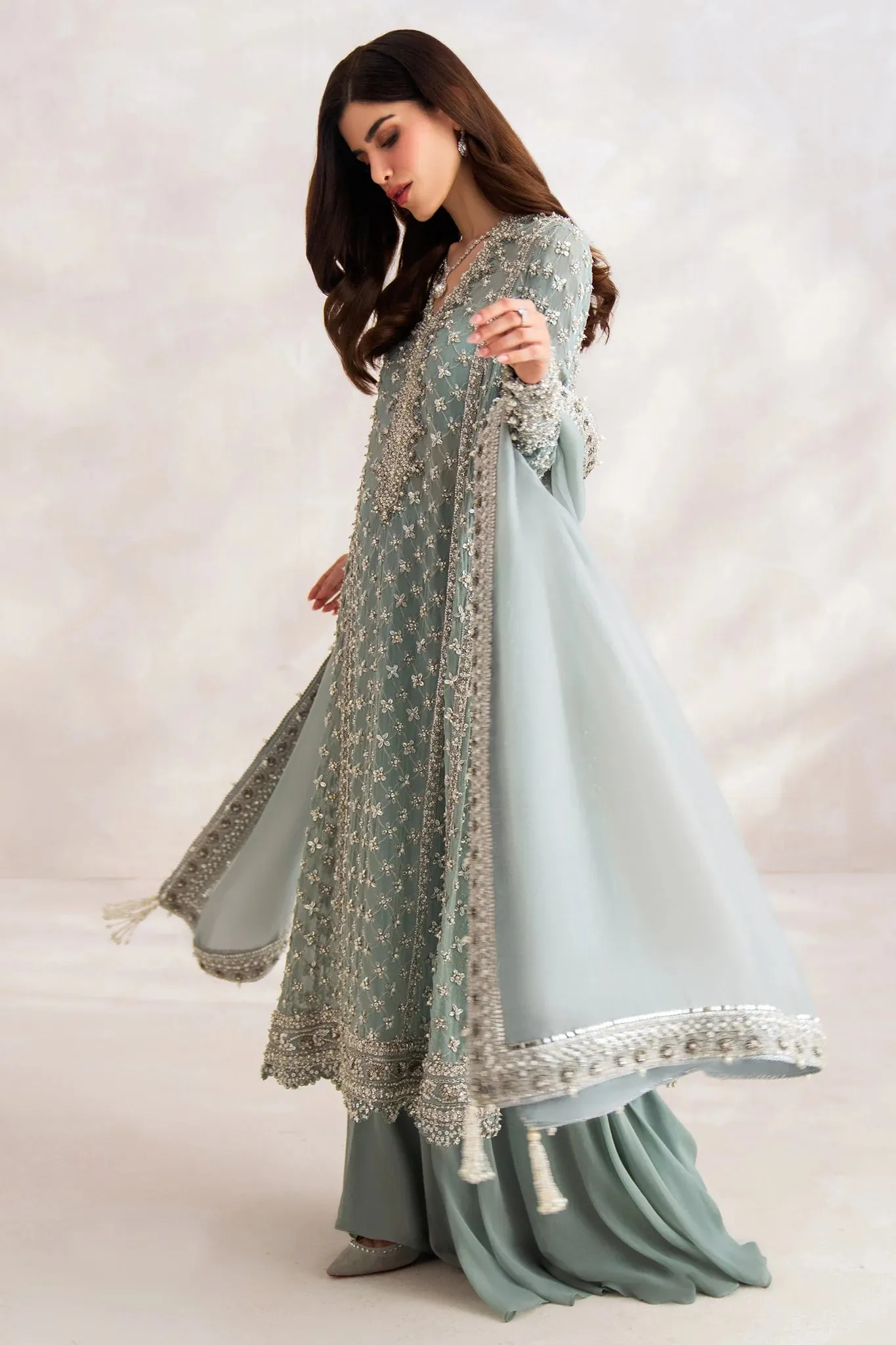 Elan Luxury Pure Chiffon Hand Made Unstitched Collection CÉLESTINE
