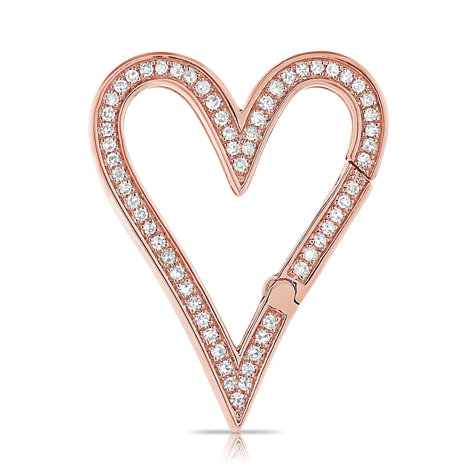Elongated Heart Pave Clasp Charm