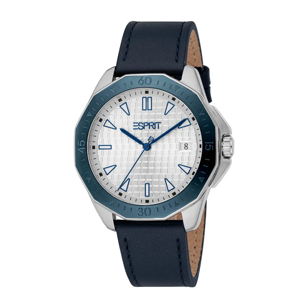 Esprit Men's 42mm Onyx Fashion Silver Dial Watch