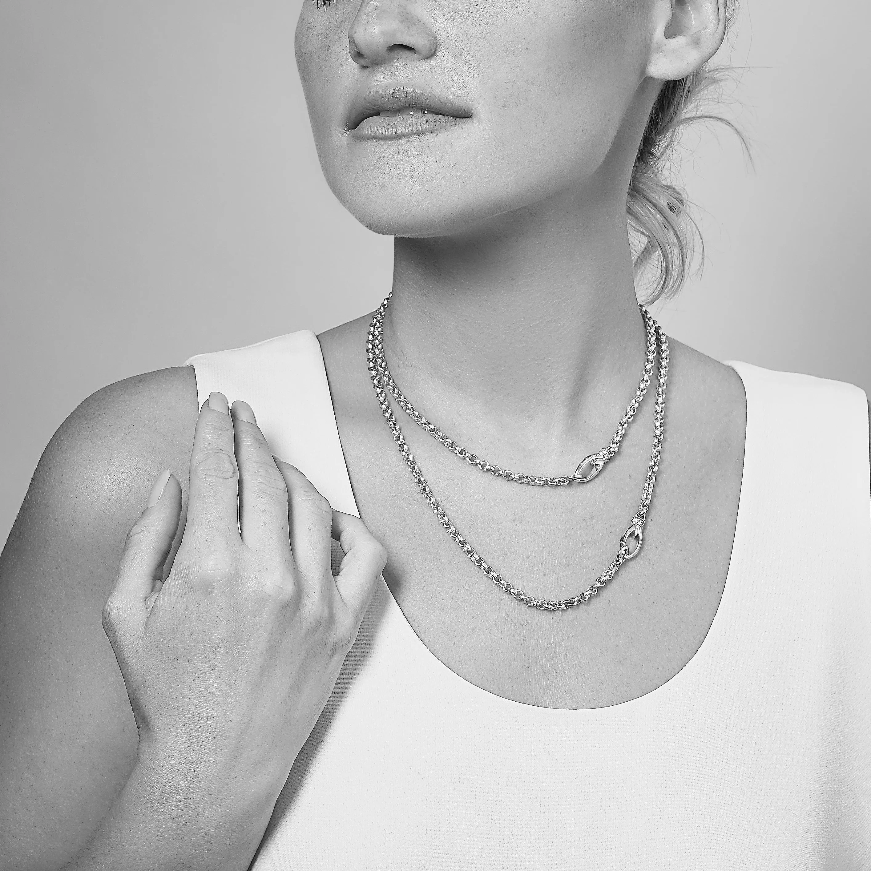 Everyday Chain Necklace 18" - 18K Gold Vermeil   CZ Blanc