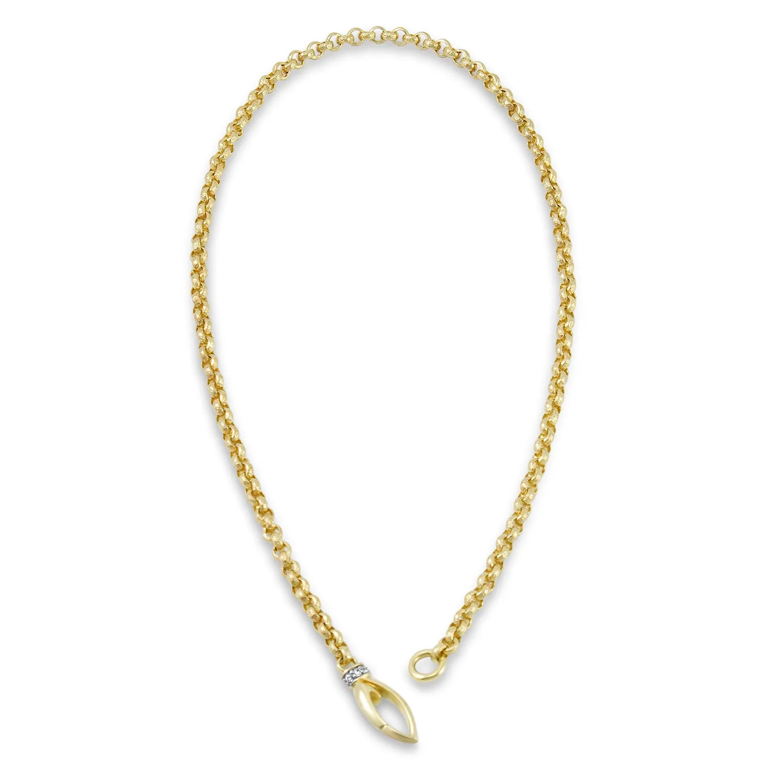 Everyday Chain Necklace 18" - 18K Gold Vermeil   CZ Blanc