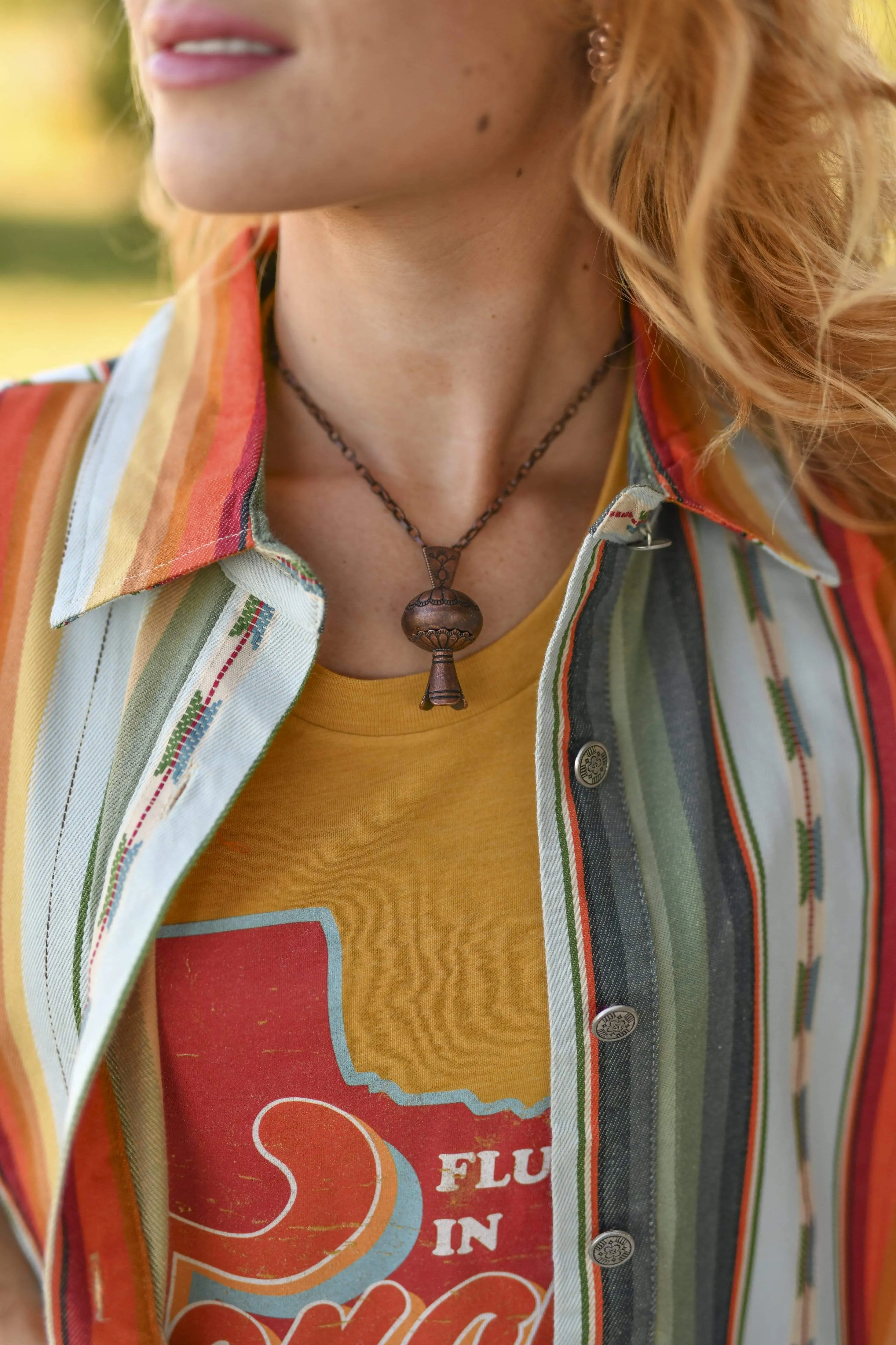 Fashion Copper Blossom Pendant Necklace