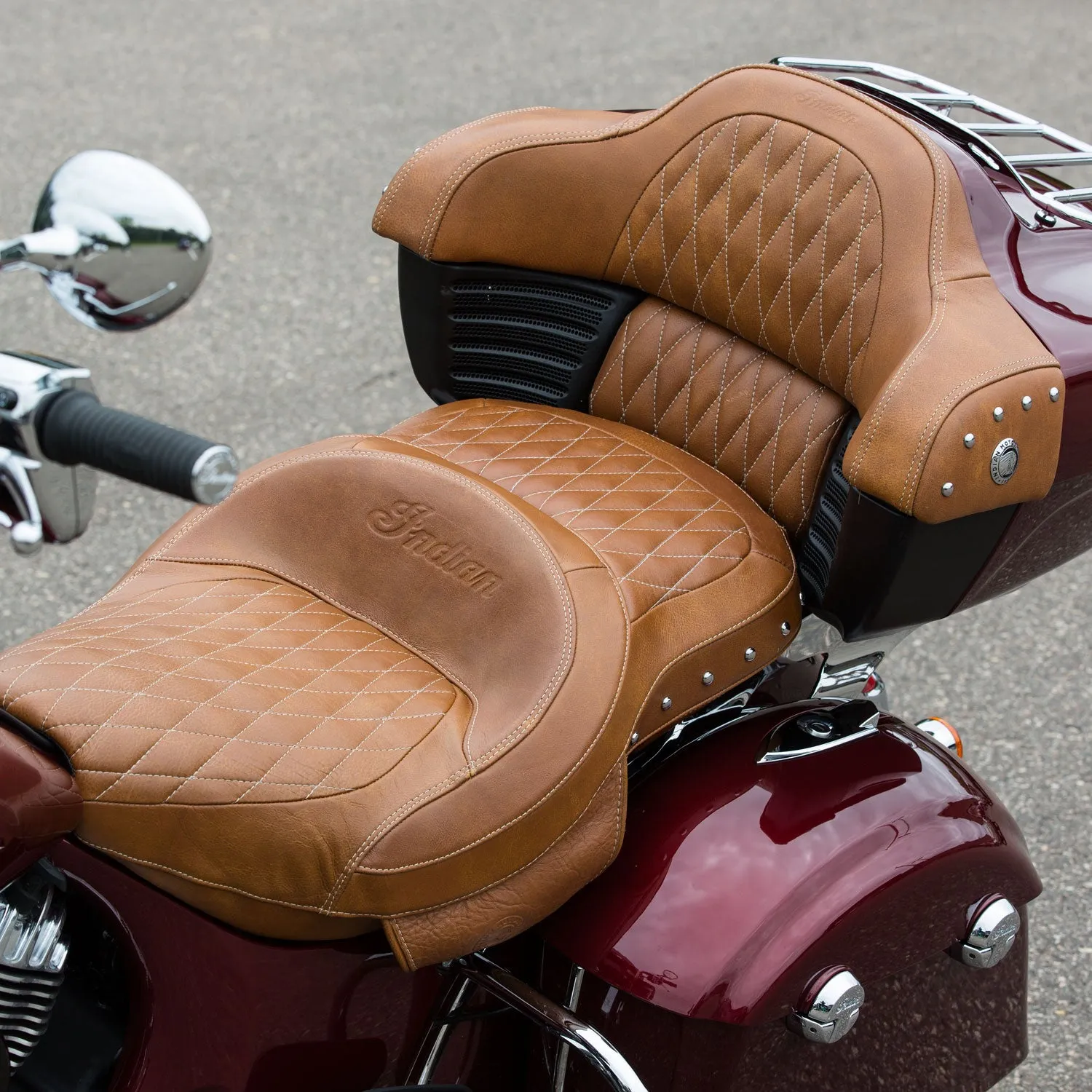 Genuine Leather Extended Reach Heated Touring Seat - 2882423-06