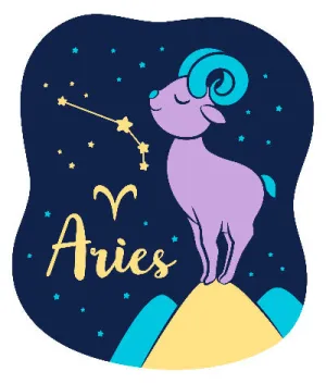 Girls Aries Zodiac Sign Colored Graphic Tank Top