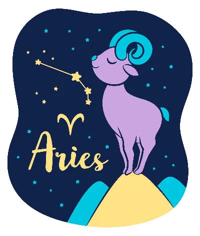 Girls Aries Zodiac Sign Colored Graphic Tank Top