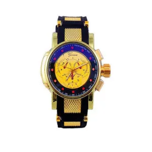 Gold Black Oversized Mens Watch