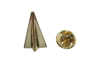 Gold Toned Paper Airplane Lapel Pin