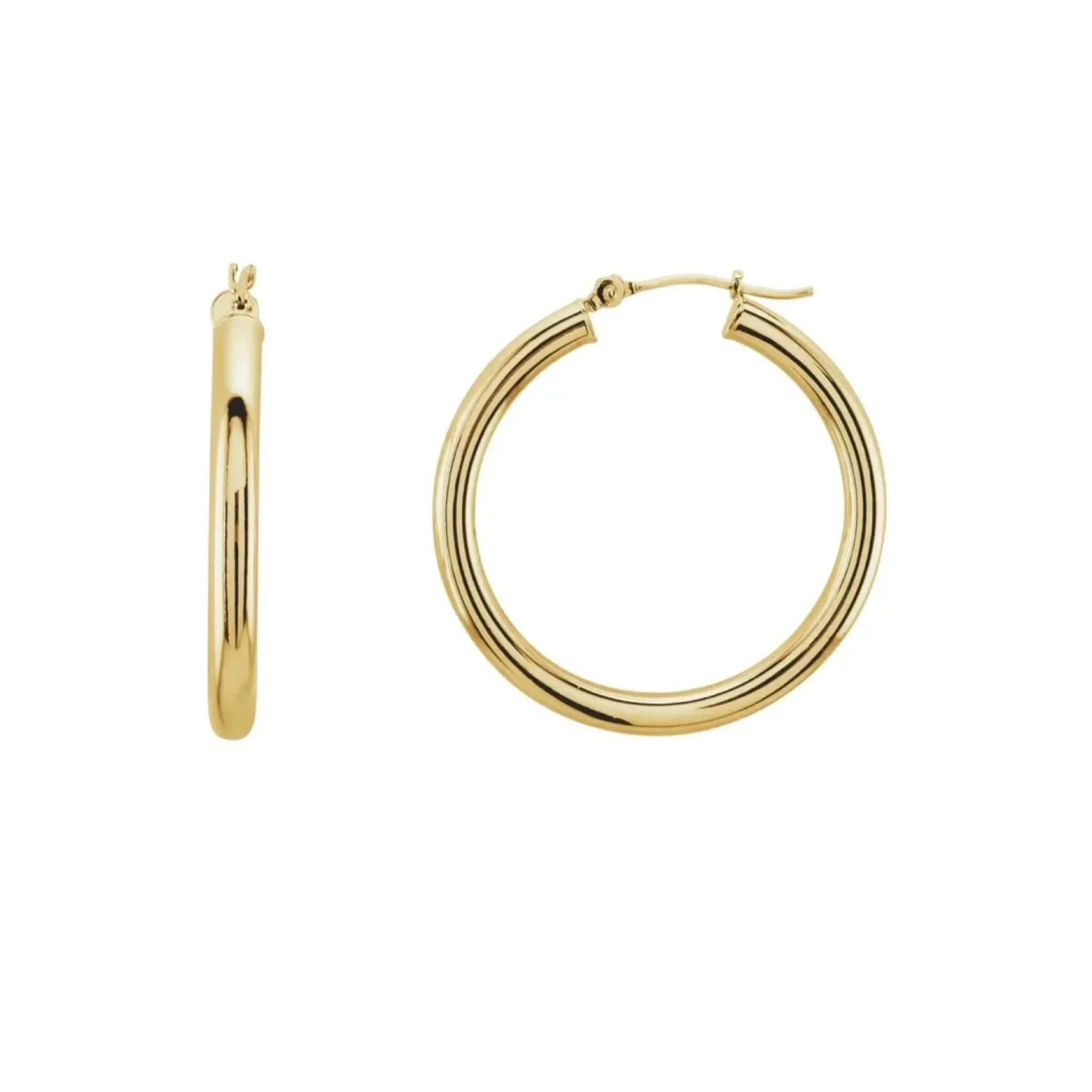 Gold Tube Hoops 30mm