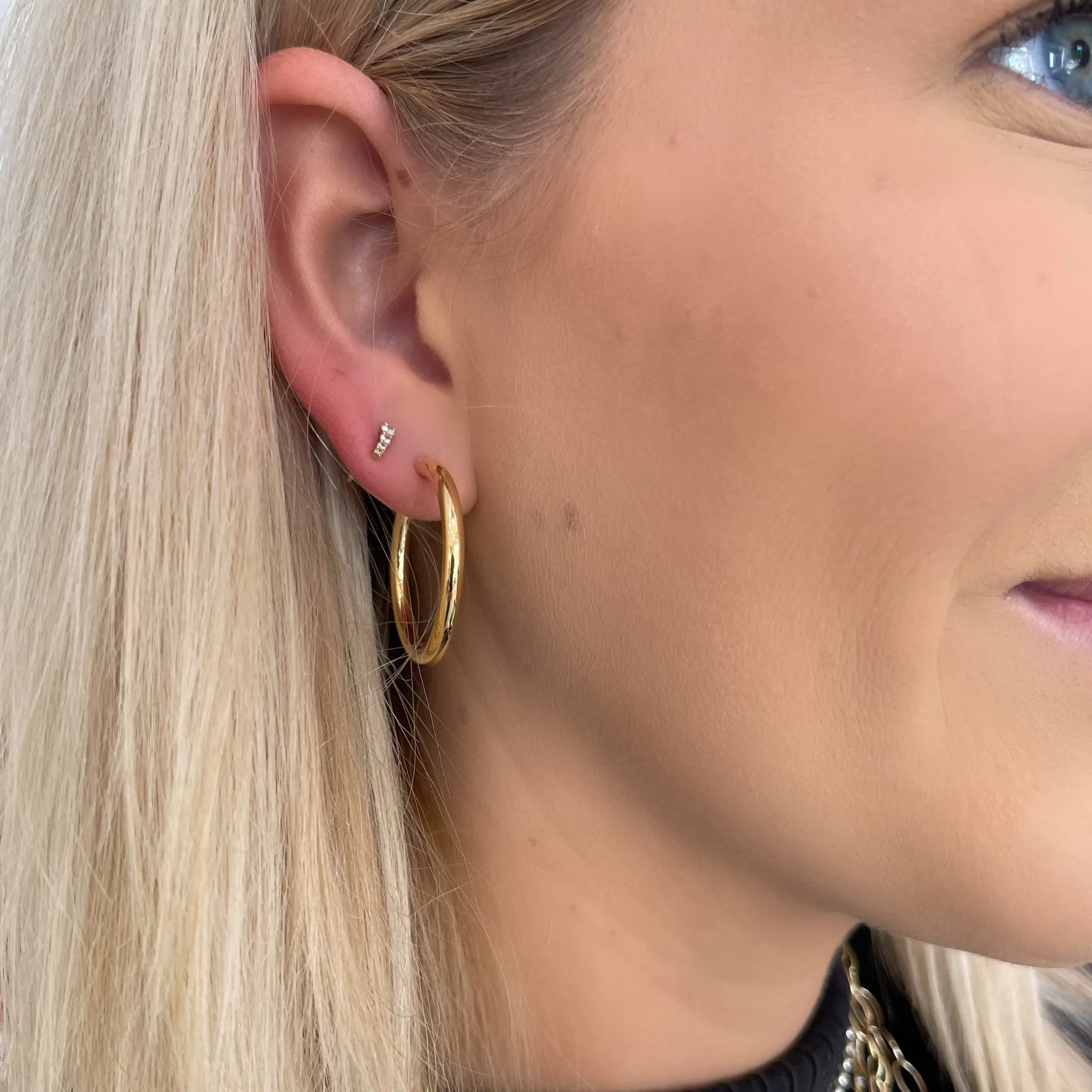Gold Tube Hoops 30mm
