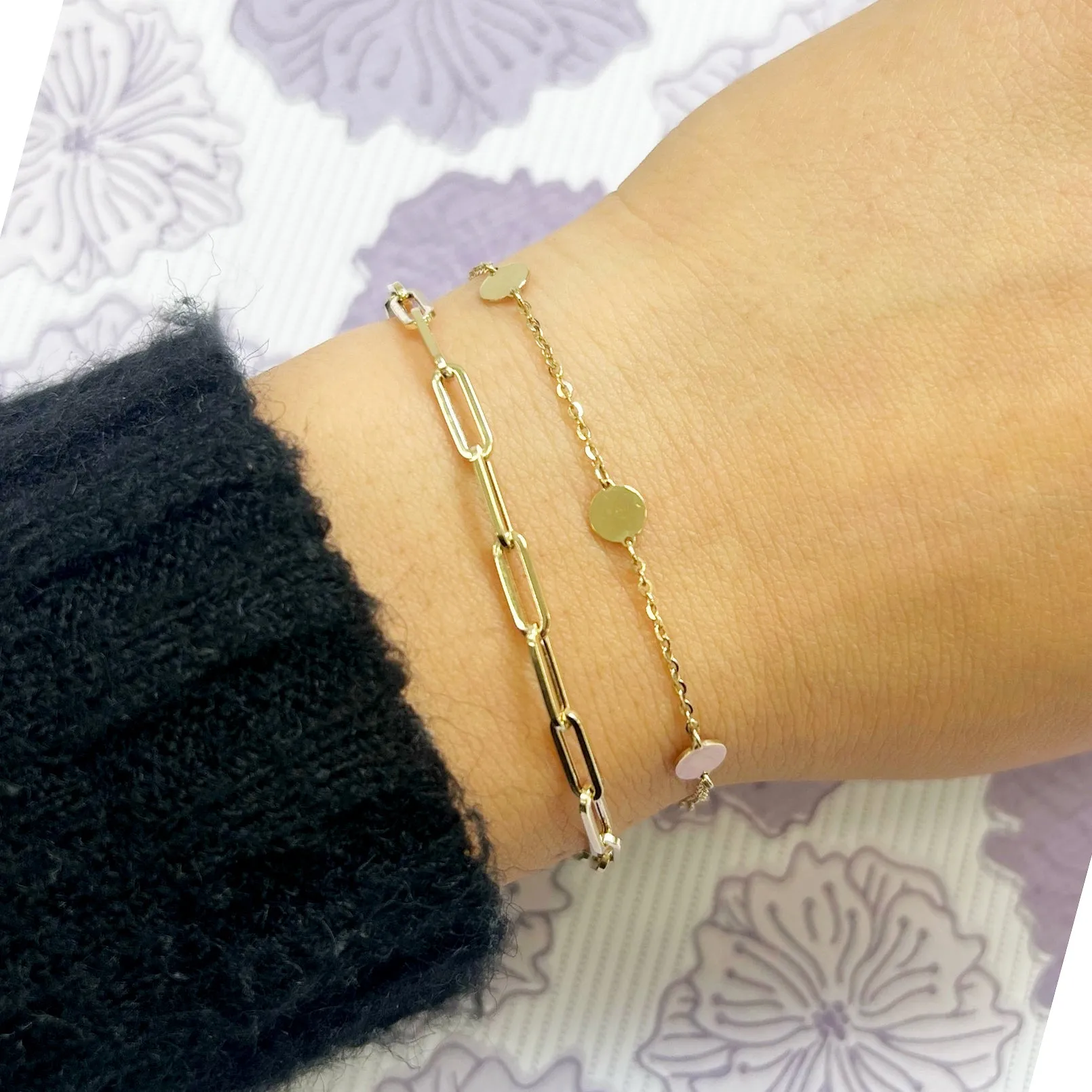 Golden Disc Chain Bracelet