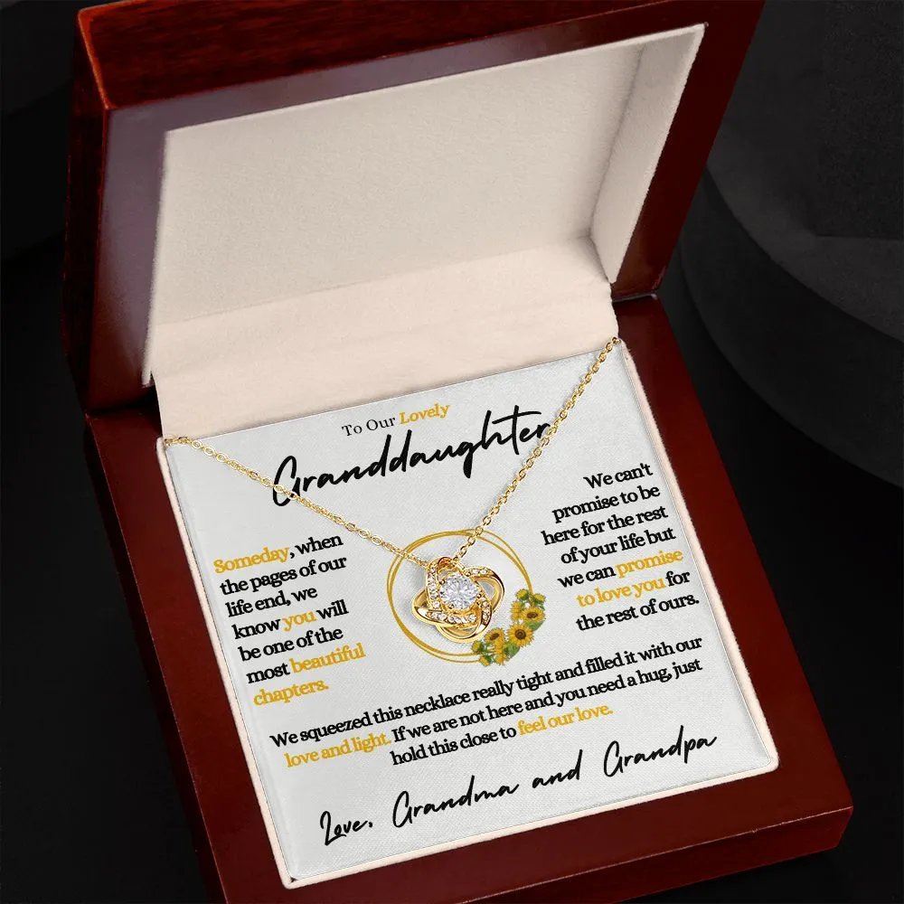 Granddaughter Necklace (Grandma and Grandpa), Beautiful Gold Necklace Keepsake for Grand Daughters
