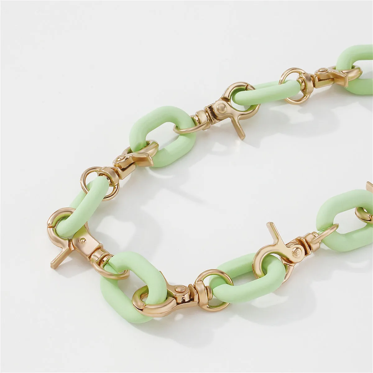 Green Acrylic & 18K Gold-Plated Interlock Chain Necklace
