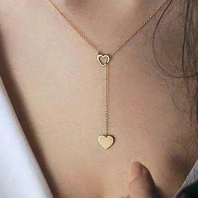 H26 Free Shipping New Fashion Heart Leaf Moon Pendant Necklace Crystal Necklace Women Holiday Beach Statement Jewelry Wholesale