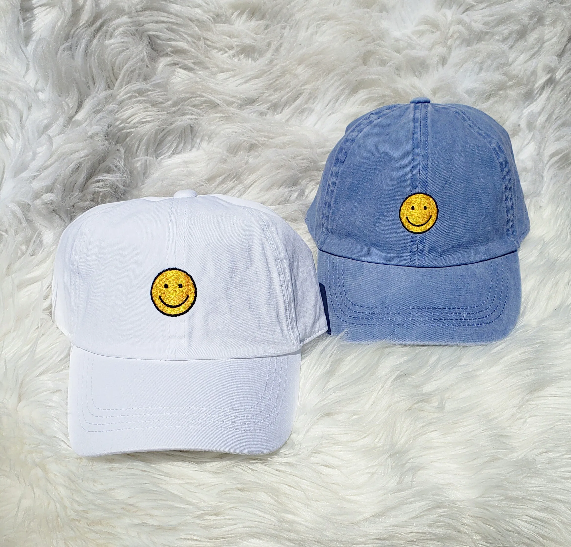 Happy Face Cap - White