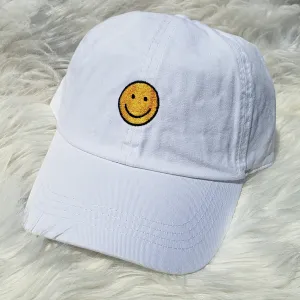 Happy Face Cap - White
