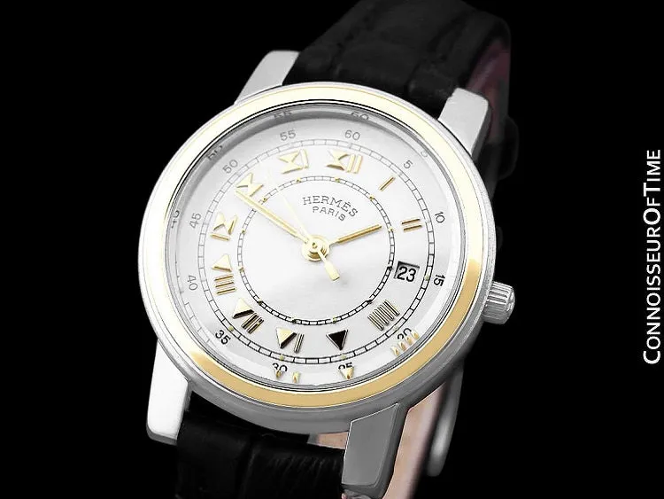 Hermes Carrick Ladies Watch - Stainless Steel & 18K Gold