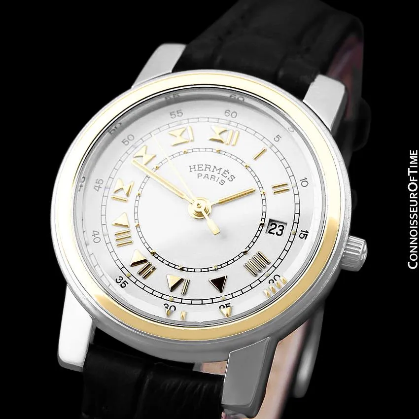 Hermes Carrick Ladies Watch - Stainless Steel & 18K Gold