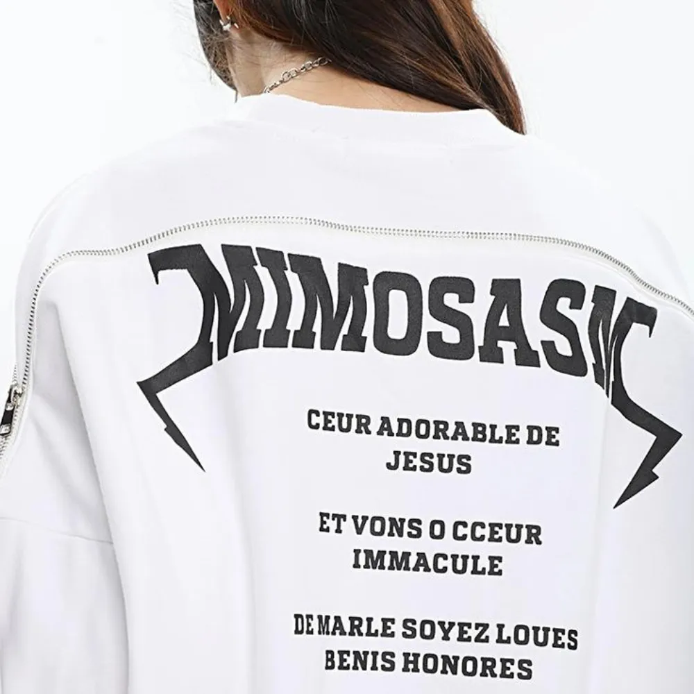 High Street Design Zipper Printed Sweatshirt