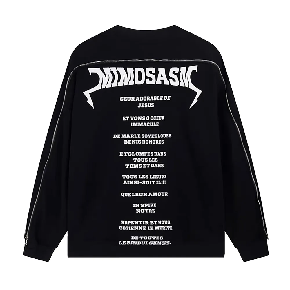 High Street Design Zipper Printed Sweatshirt