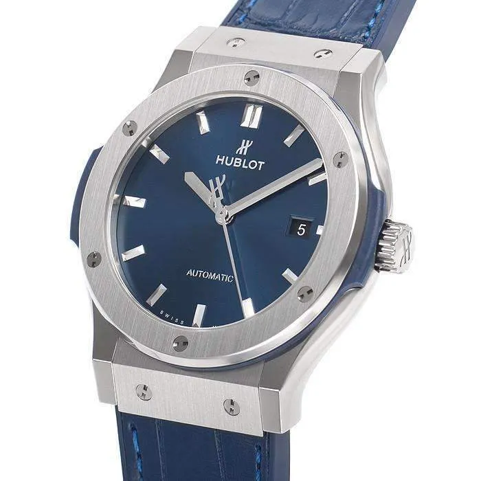 HUBLOT ClASSIC FUSION BLUE TITANIUM 42 MM  MEN WATCH 542.NX.7170.LR