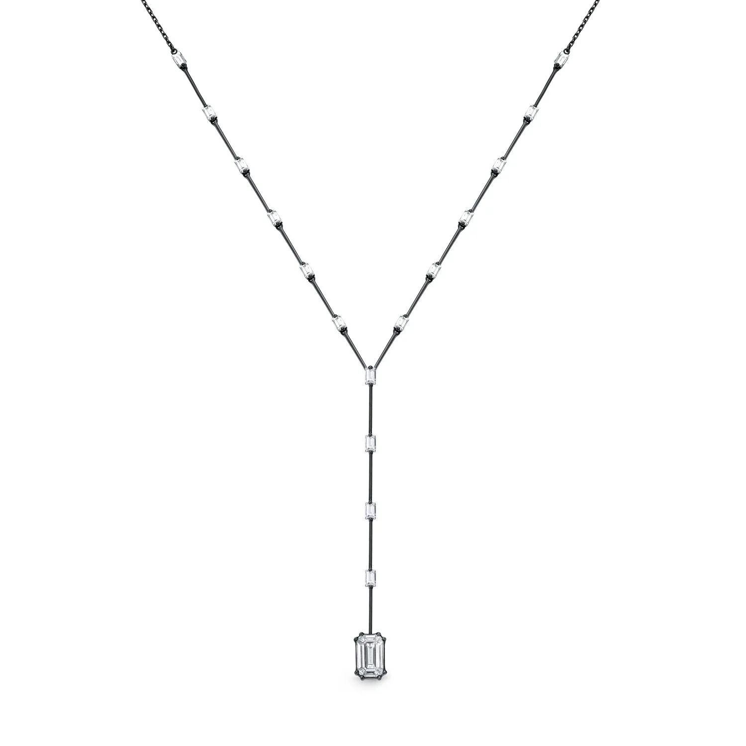 Illusion Diamond Baguette Y Necklace