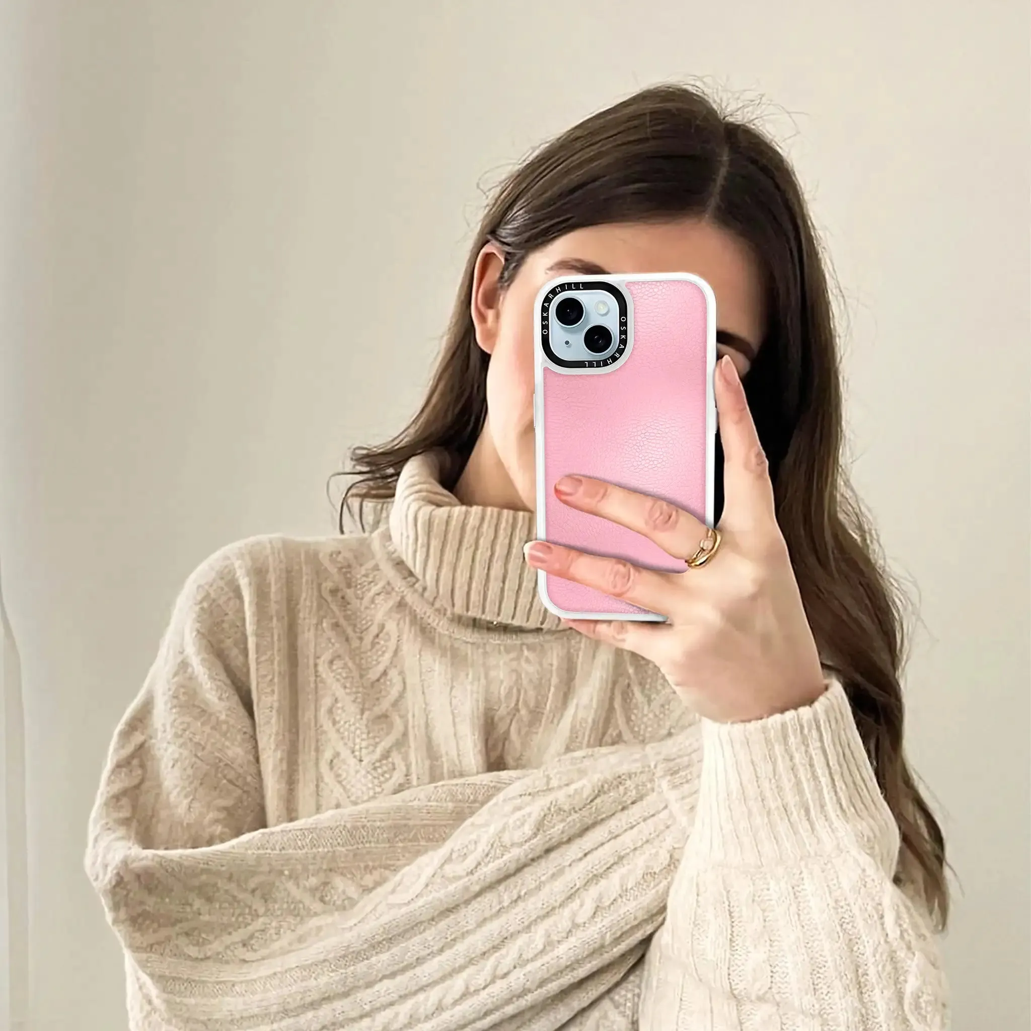 iPhone 14 Case Classic Leather — Baby Pink
