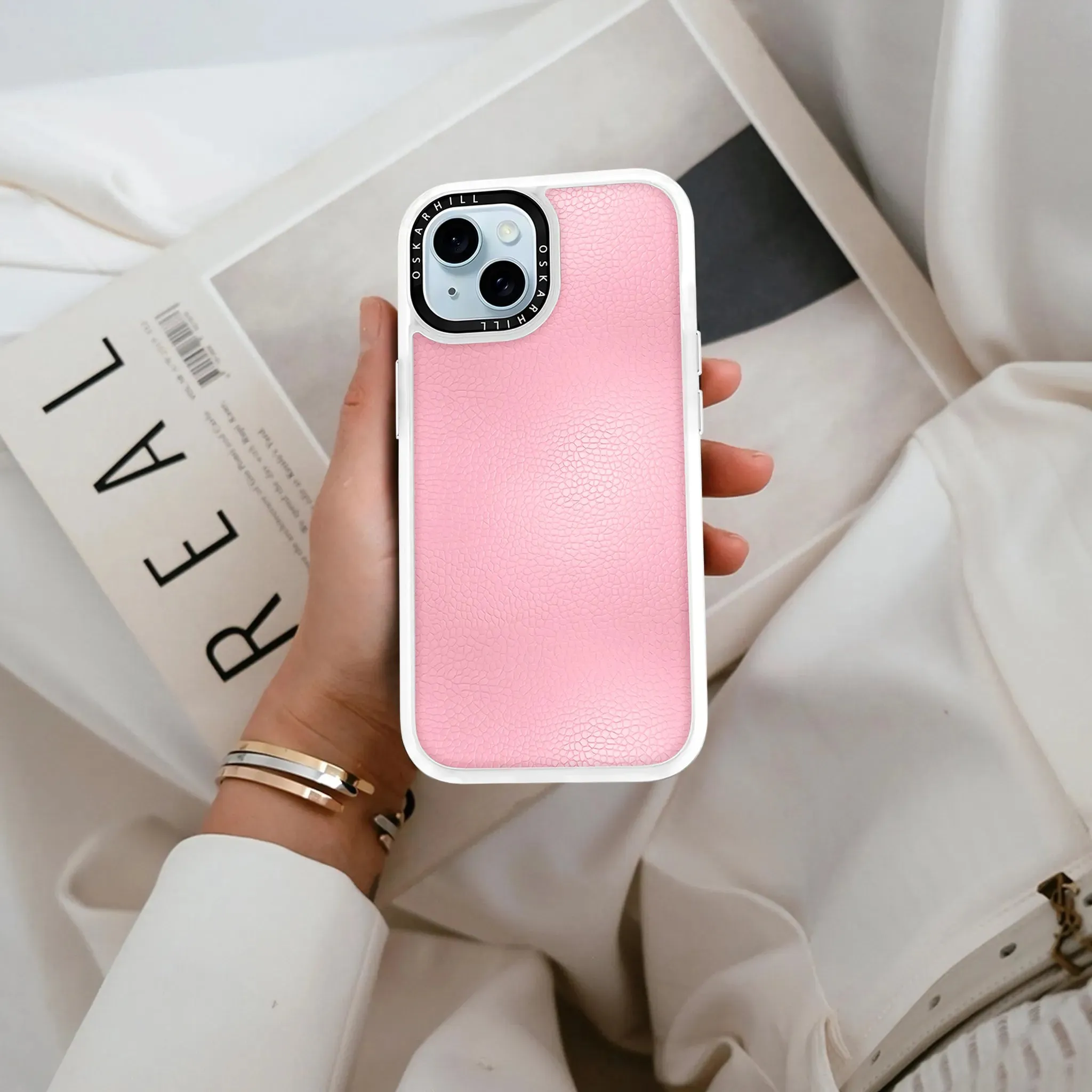 iPhone 14 Case Classic Leather — Baby Pink