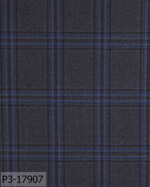 Iron Grey With Sapphire Blue Check Jacket