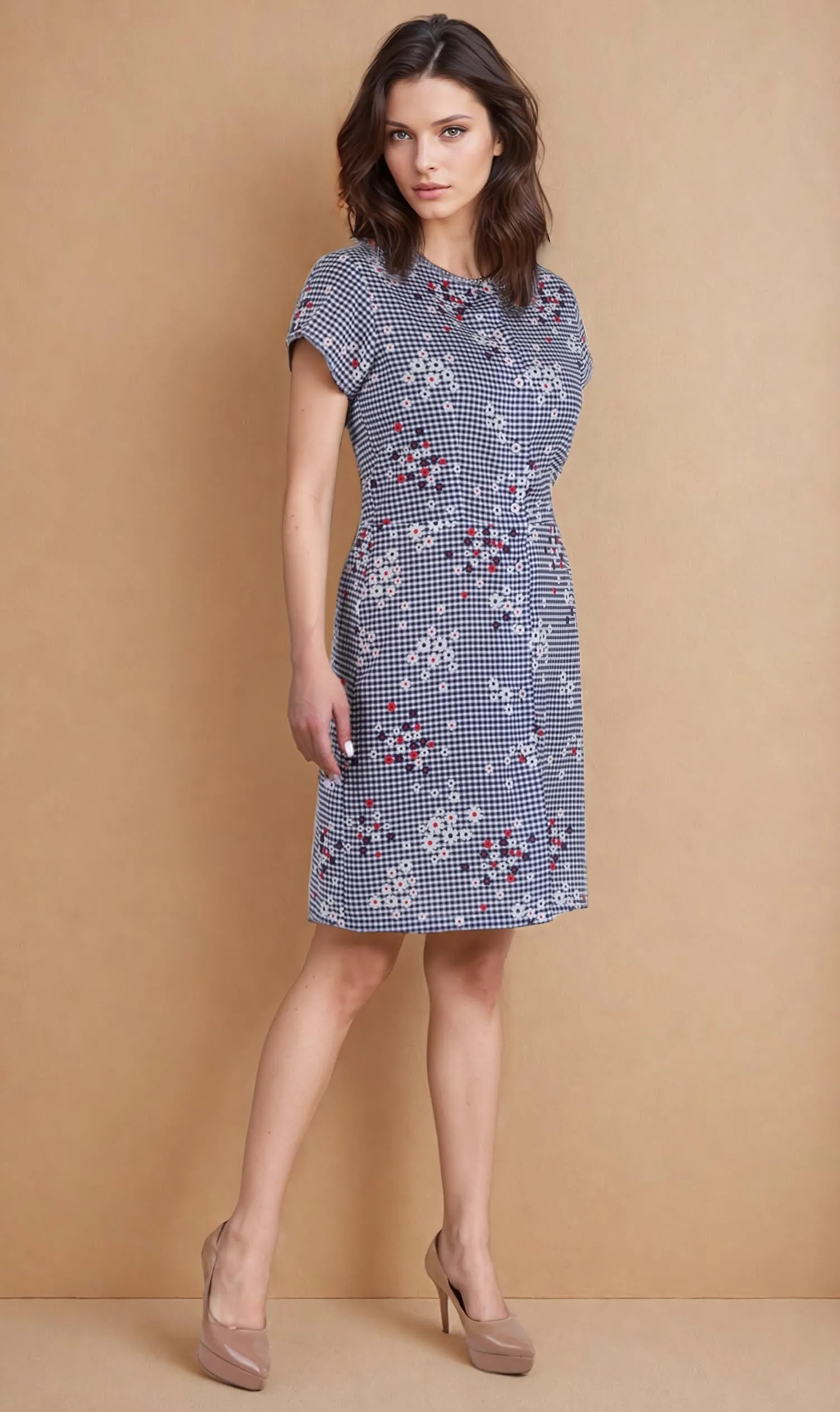 Ivana Checks Printed Dress