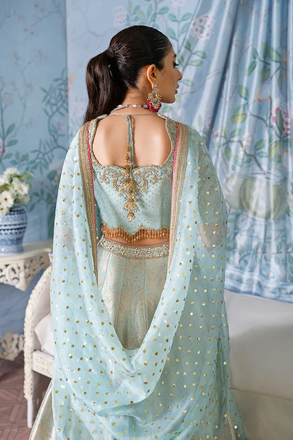 Jamawar Lehenga with Choli and Dupatta Bridal Dress