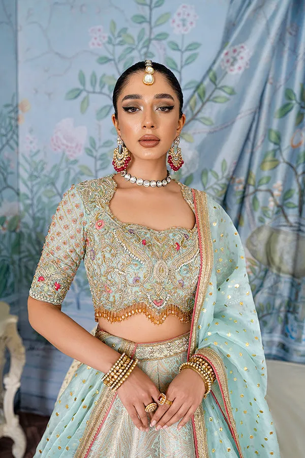 Jamawar Lehenga with Choli and Dupatta Bridal Dress