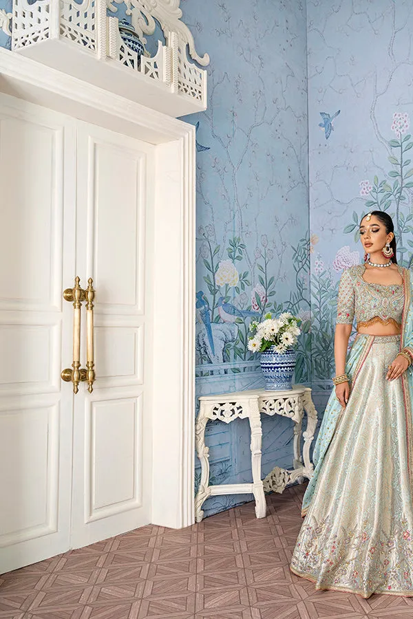 Jamawar Lehenga with Choli and Dupatta Bridal Dress